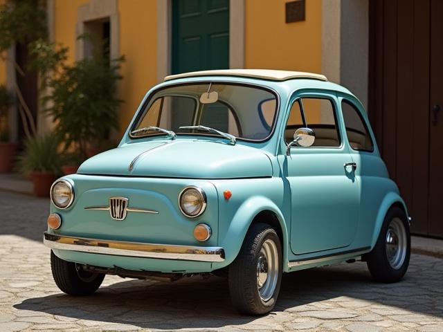 Fiat 500 d'epoca completamente restaurata, fedele all'originale